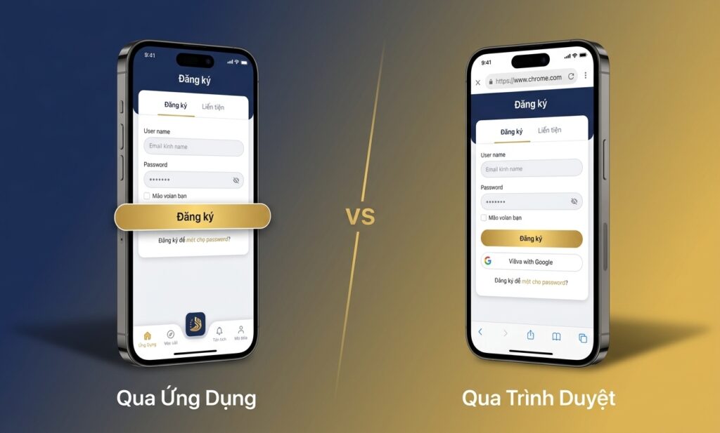 So sánh đăng ký 8xbet trên ứng dụng di động và trên trình duyệt mobile – hai cách nhanh và an toàn
